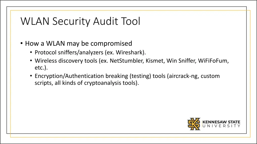 wlan security audit tool