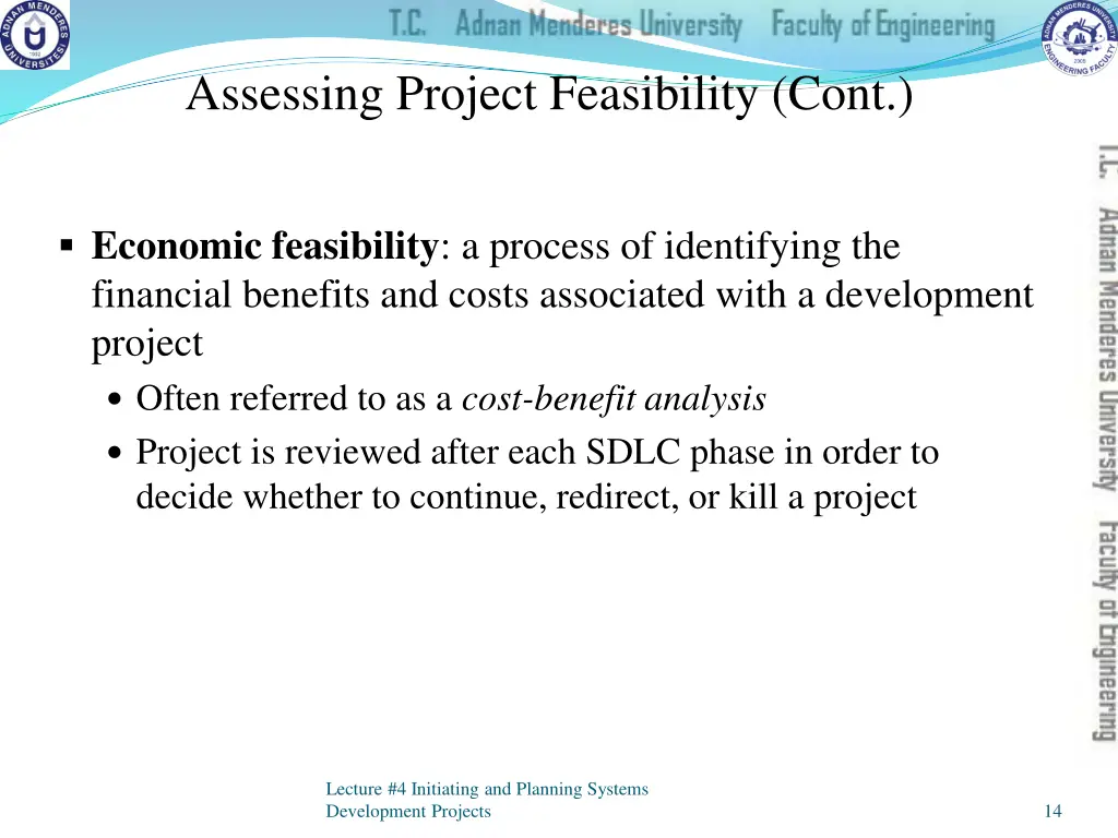 assessing project feasibility cont 1