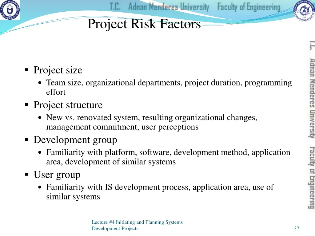 project risk factors