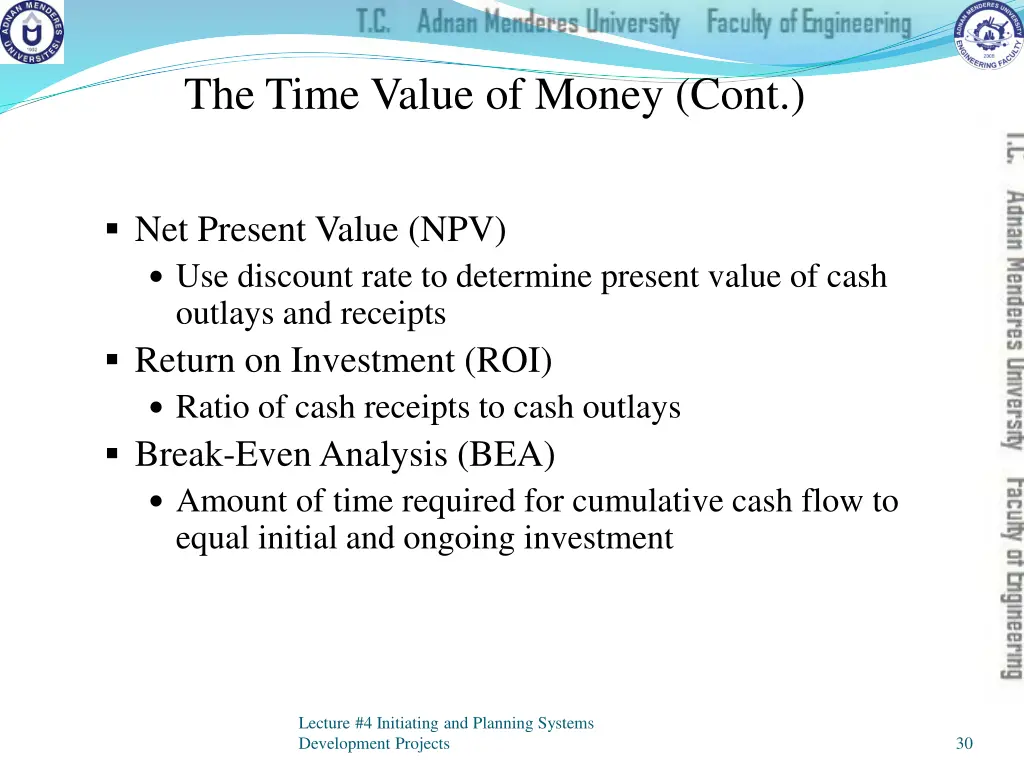 the time value of money cont