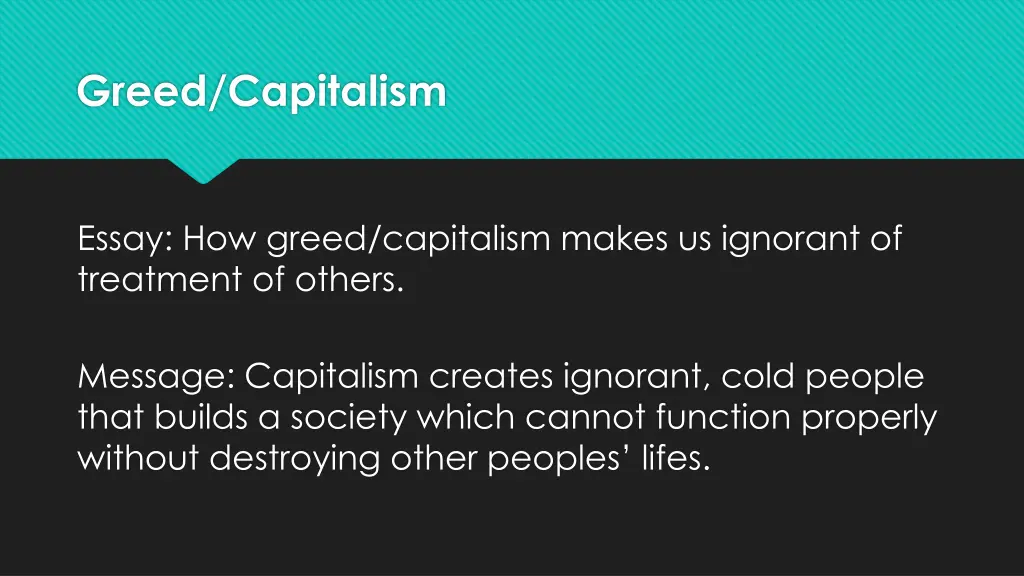 greed capitalism