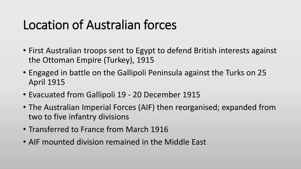 location of australian forces location