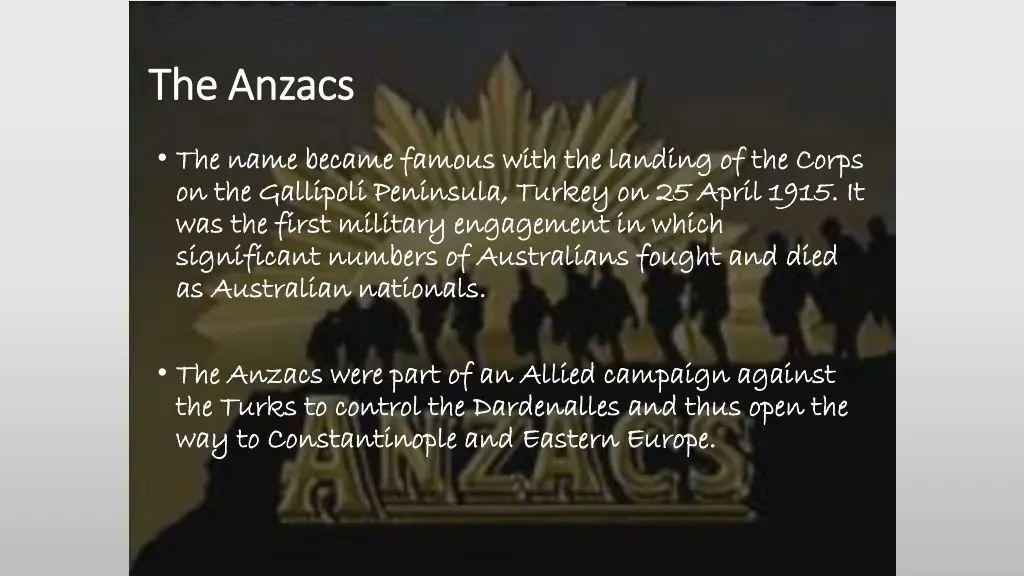 the anzacs the anzacs