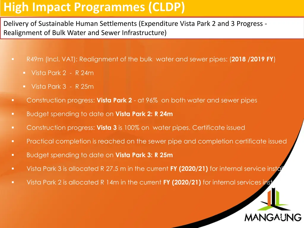 high impact programmes cldp 2