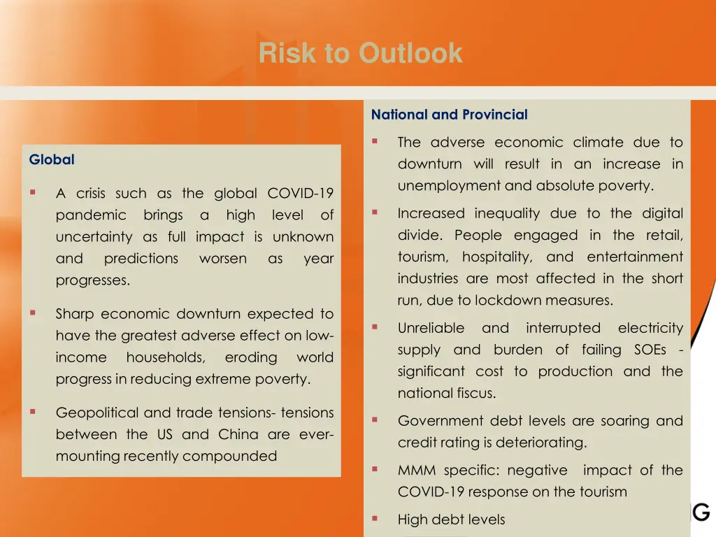 risk to outlook