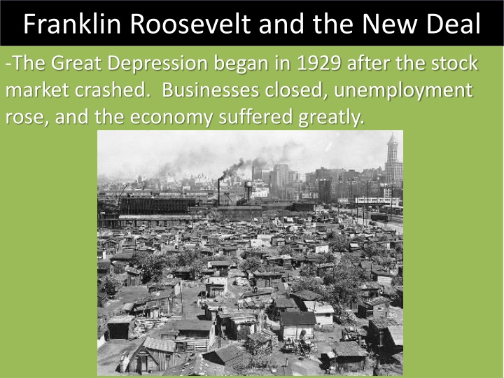 franklin roosevelt and the new deal