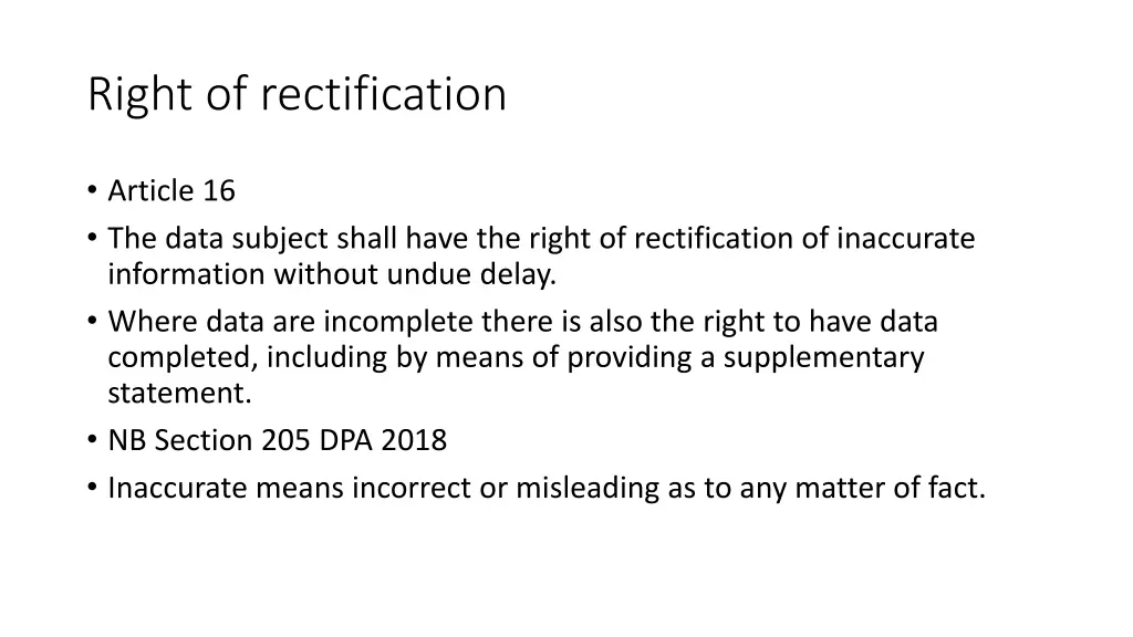 right of rectification