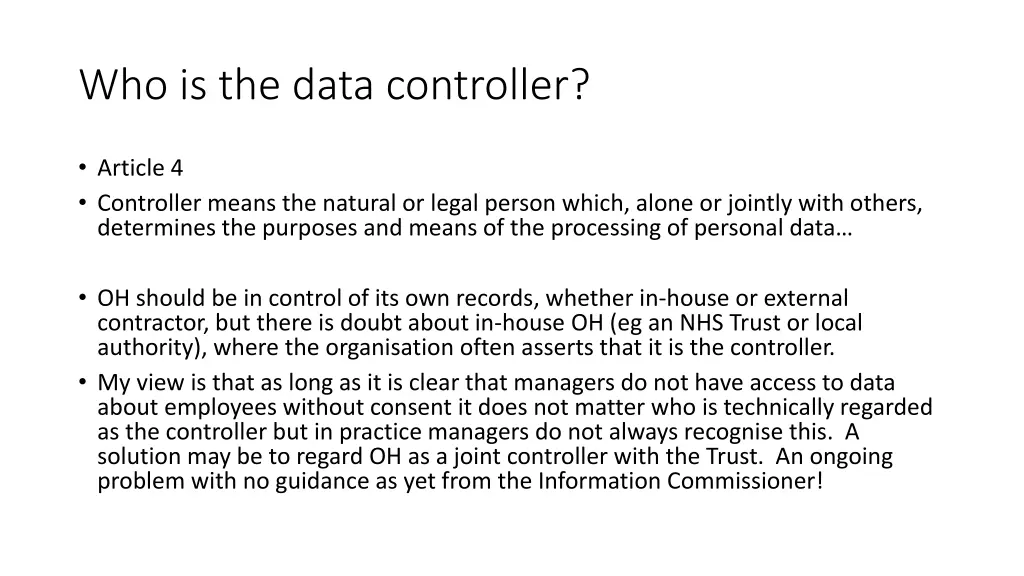 who is the data controller