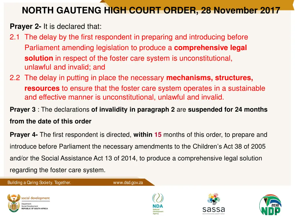 north gauteng high court order 28 november 2017