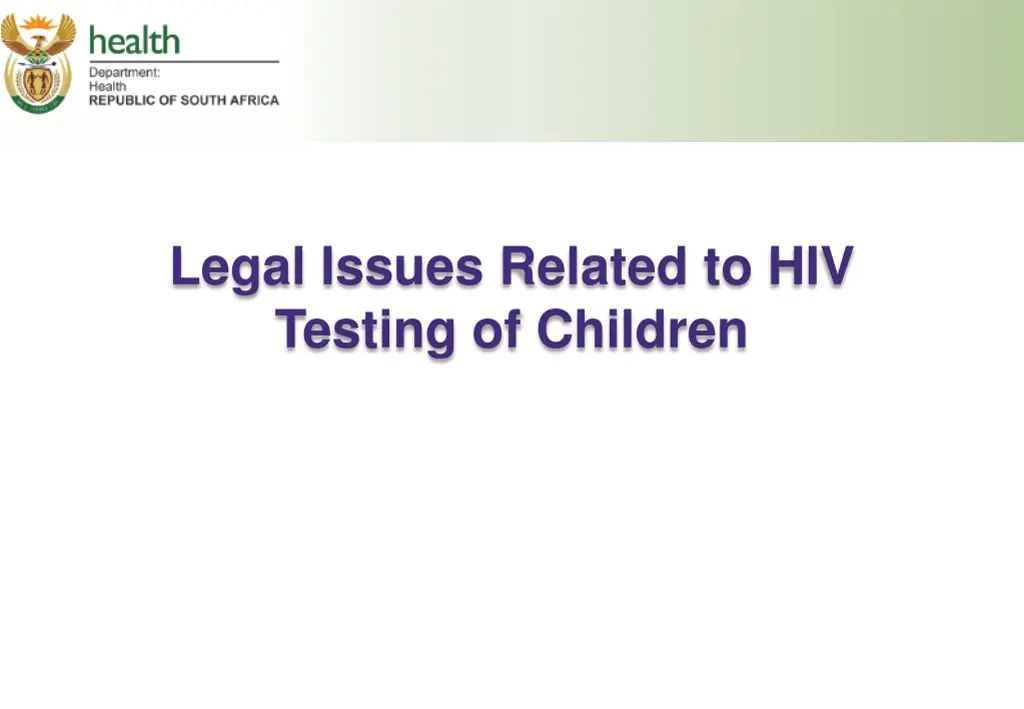 legal issues related to hiv testing of children