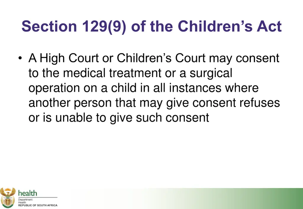 section 129 9 of the children s act