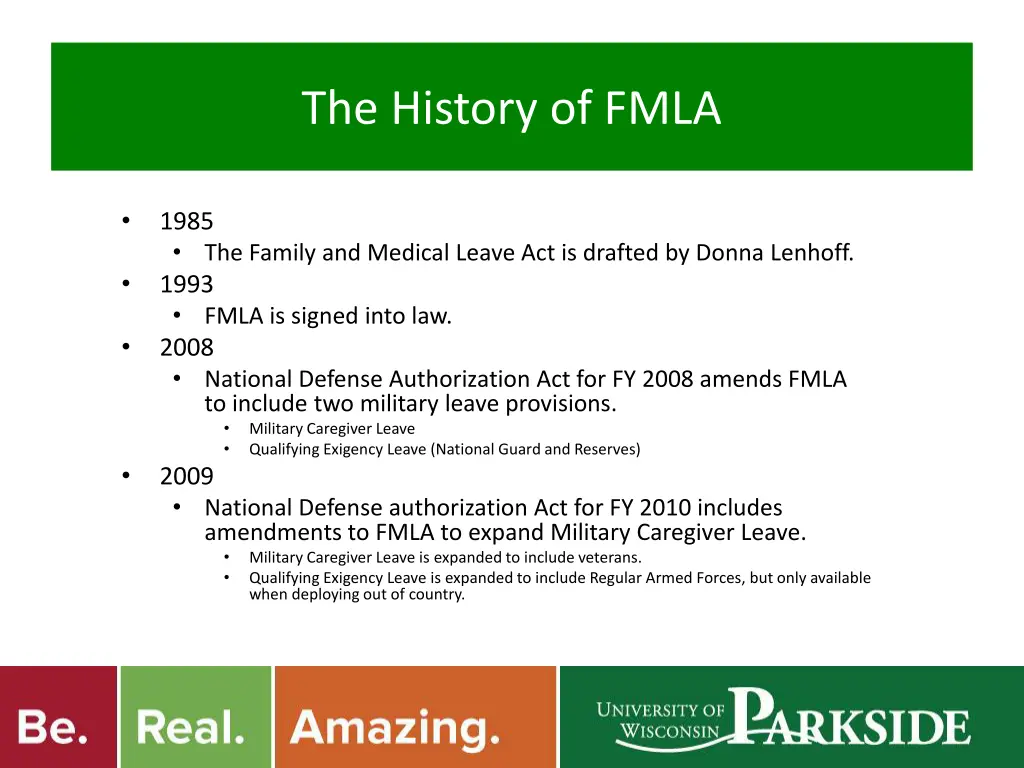 the history of fmla