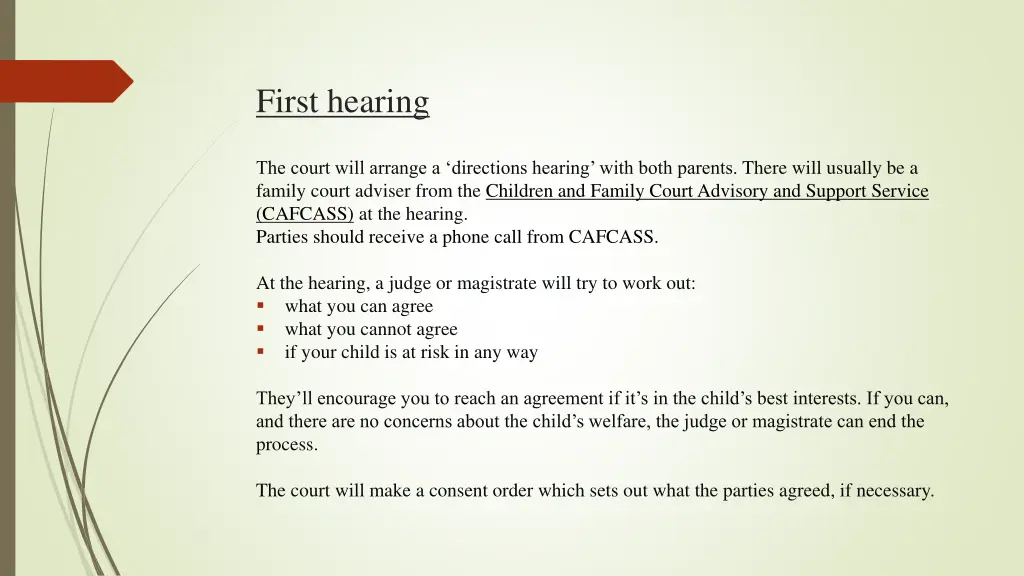 first hearing