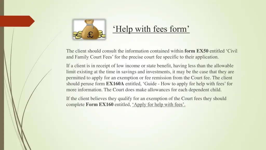 help with fees form