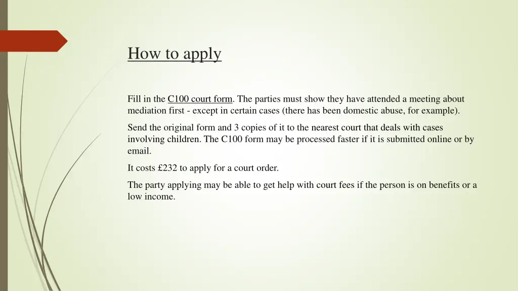 how to apply