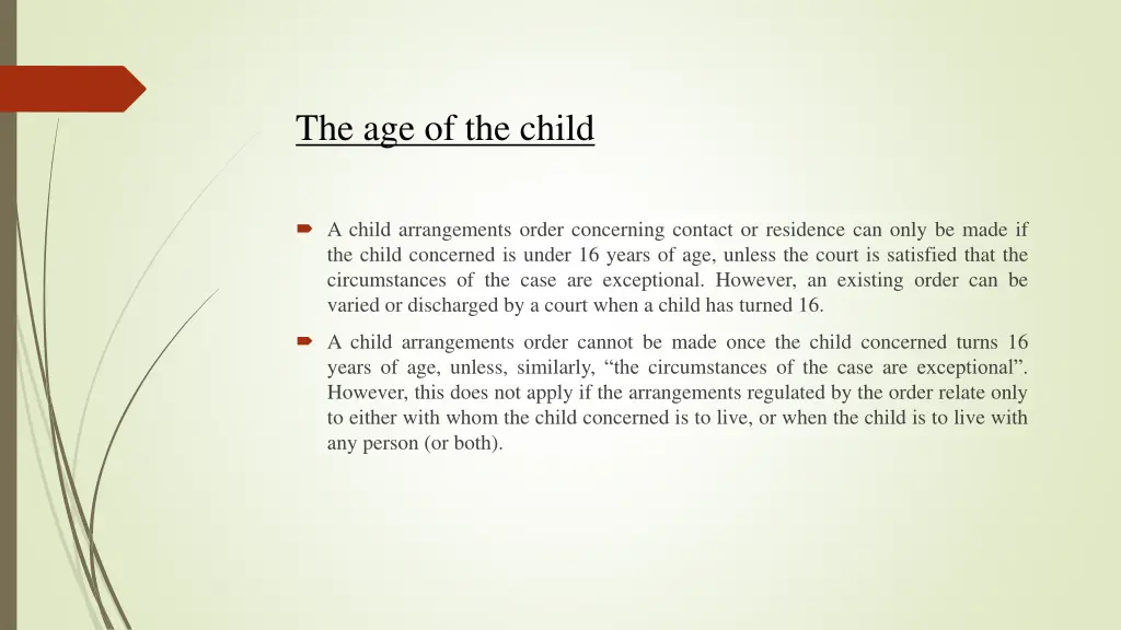 the age of the child