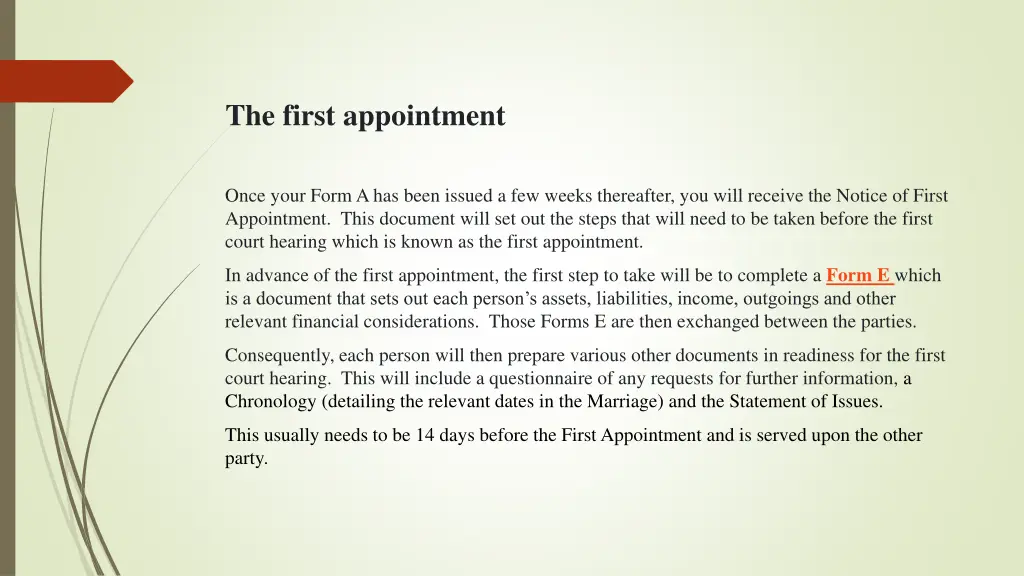 the first appointment