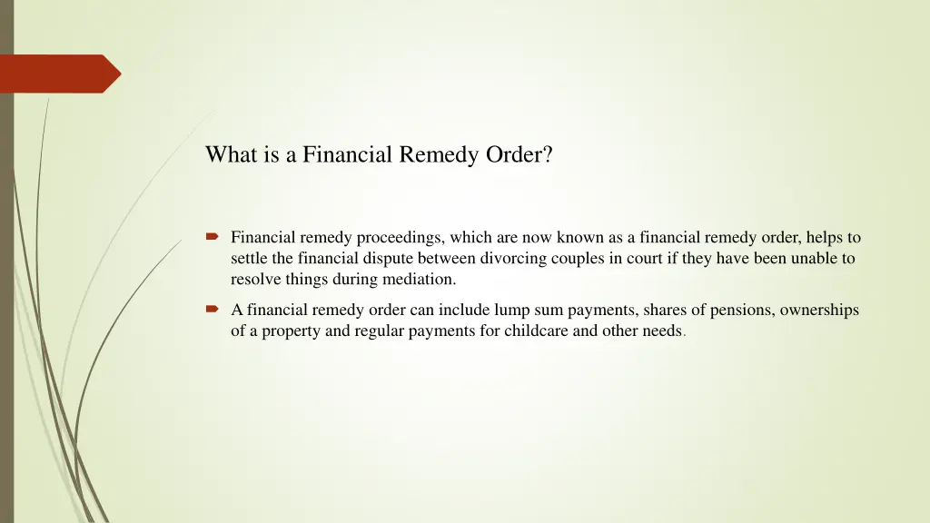 what is a financial remedy order