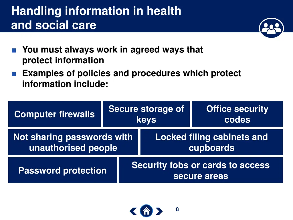 handling information in health and social care