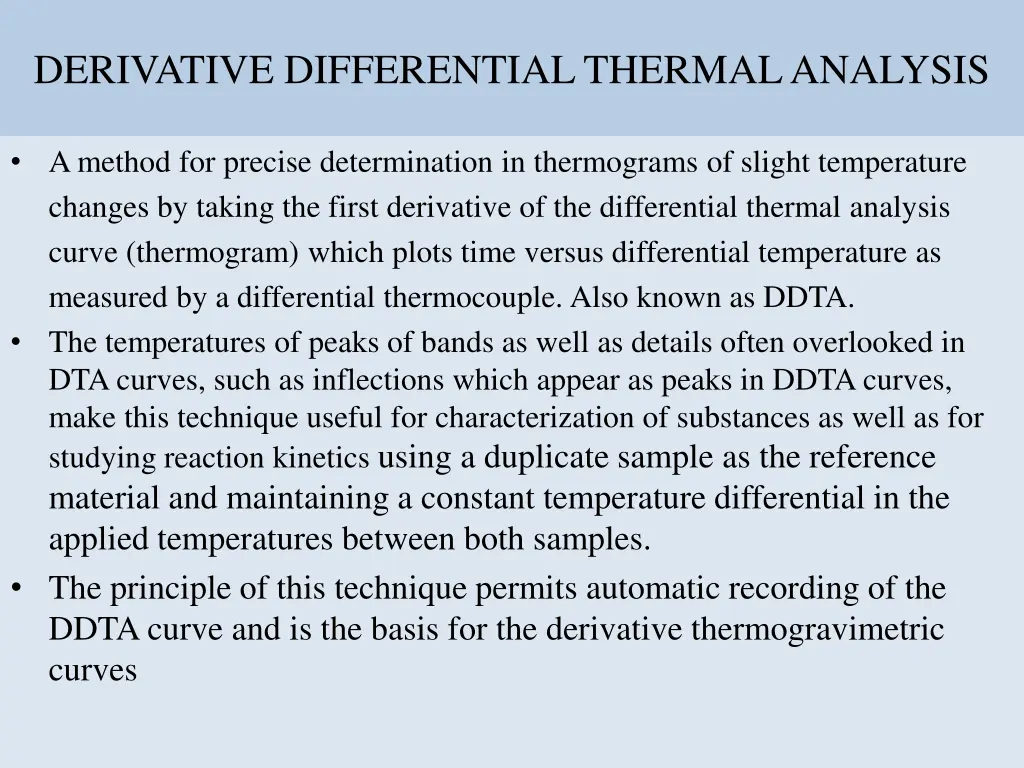 derivative differential thermal analysis