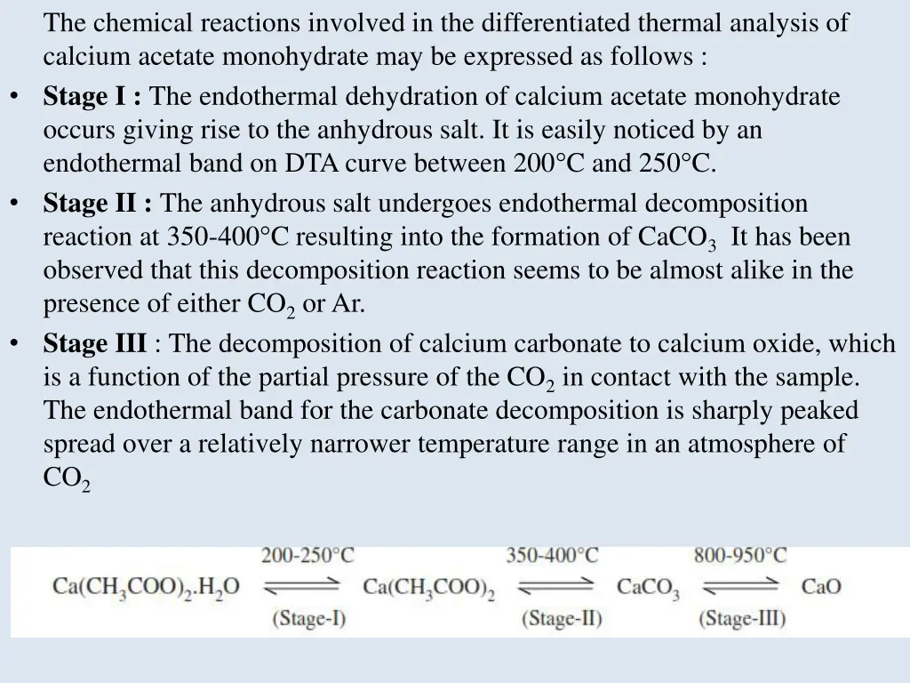 the chemical reactions involved