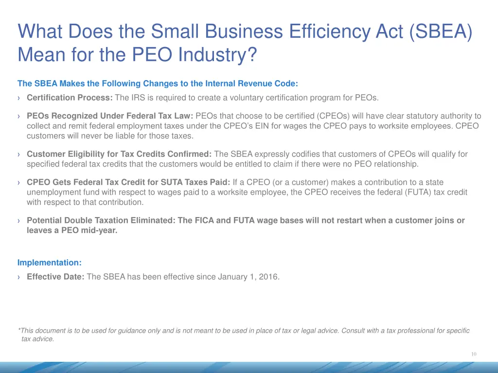 what does the small business efficiency act sbea