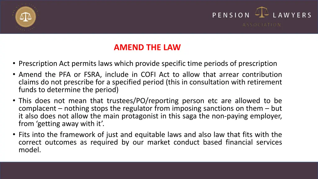 amend the law