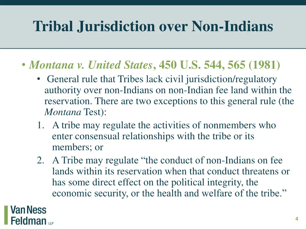 tribal jurisdiction over non indians