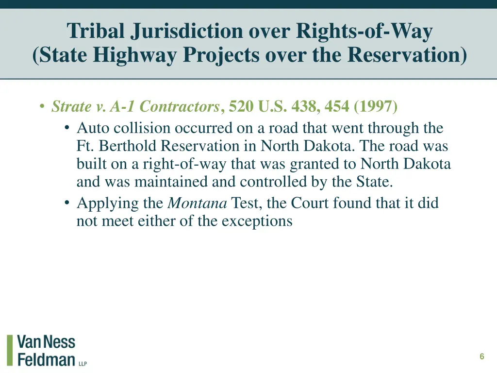 tribal jurisdiction over rights of way state