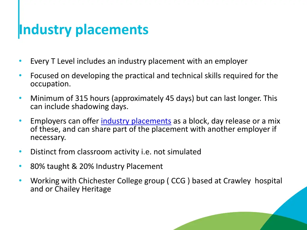 industry placements