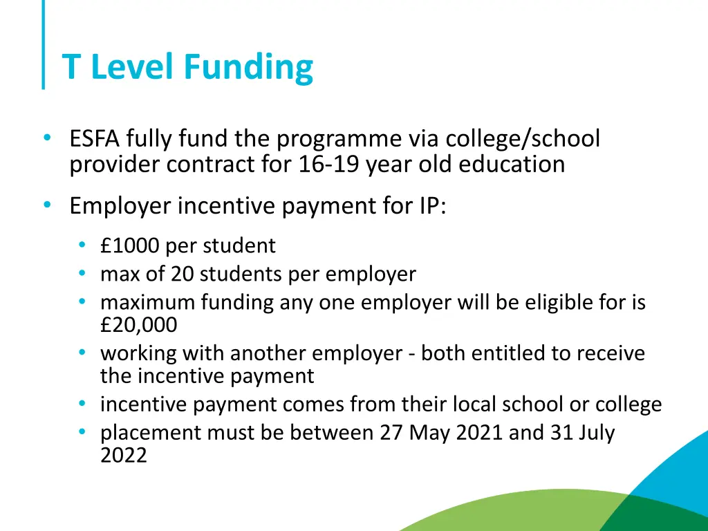 t level funding