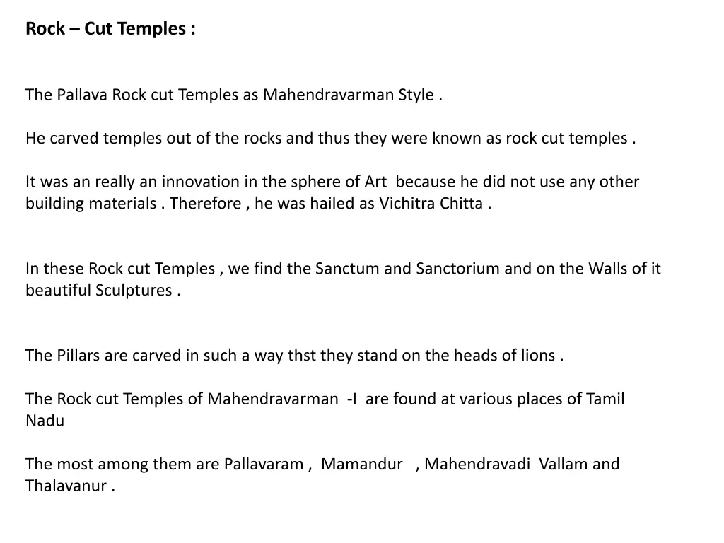 rock cut temples