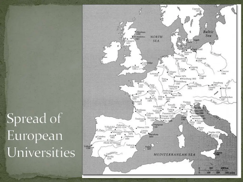 spread of european universities