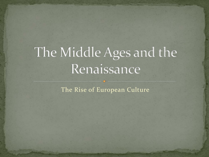 the middle ages and the renaissance