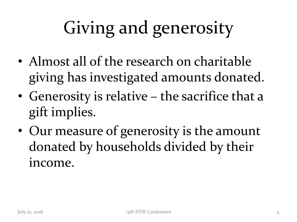 giving and generosity