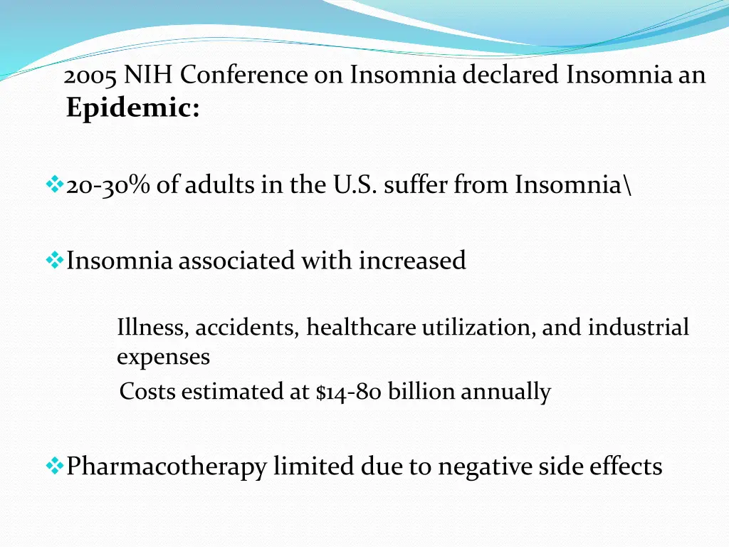 2005 nih conference on insomnia declared insomnia