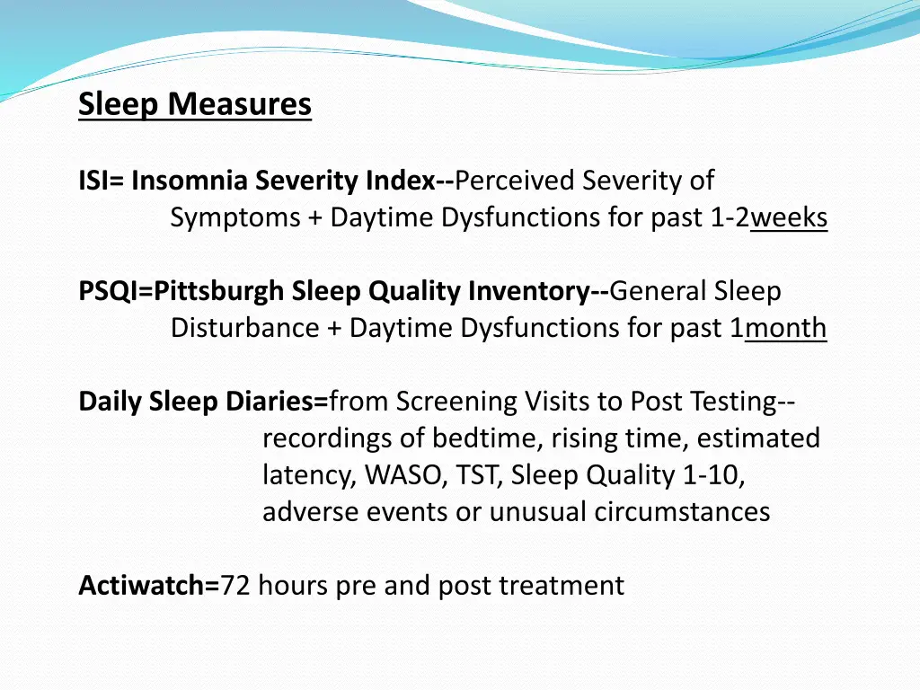 sleep measures