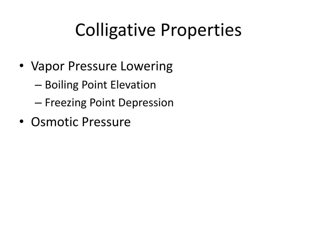 colligative properties