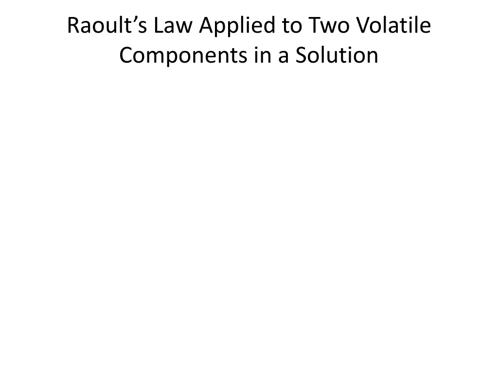 raoult s law applied to two volatile components