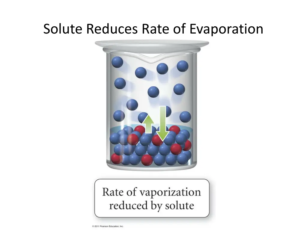 solute reduces rate of evaporation