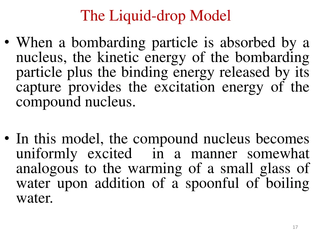 the liquid drop model 1