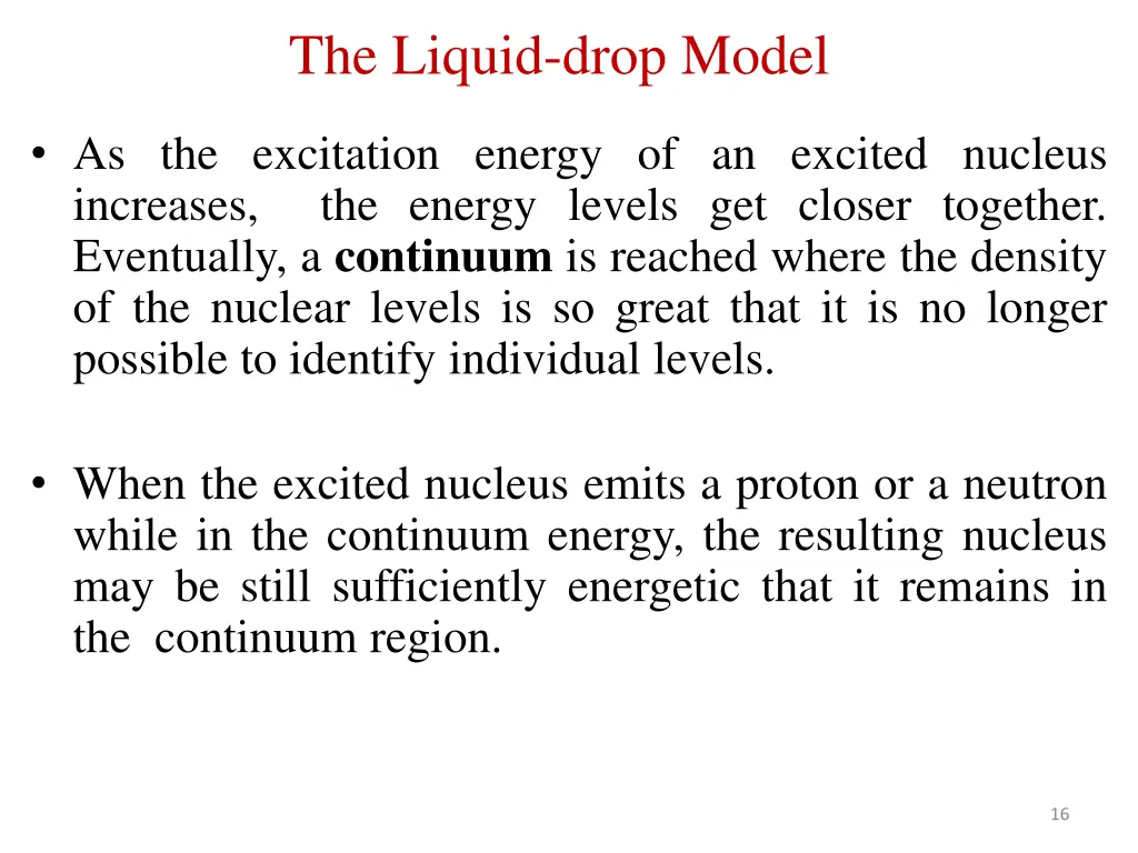 the liquid drop model