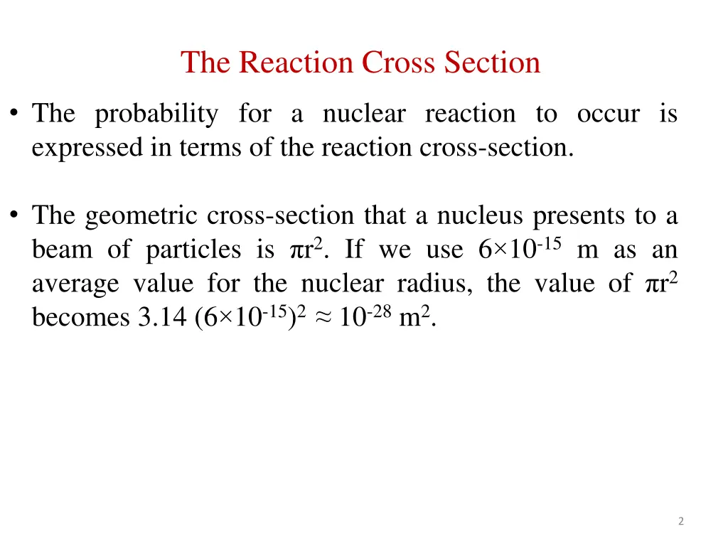 the reaction cross section