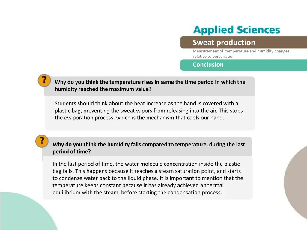 sweat production measurement of temperature 17