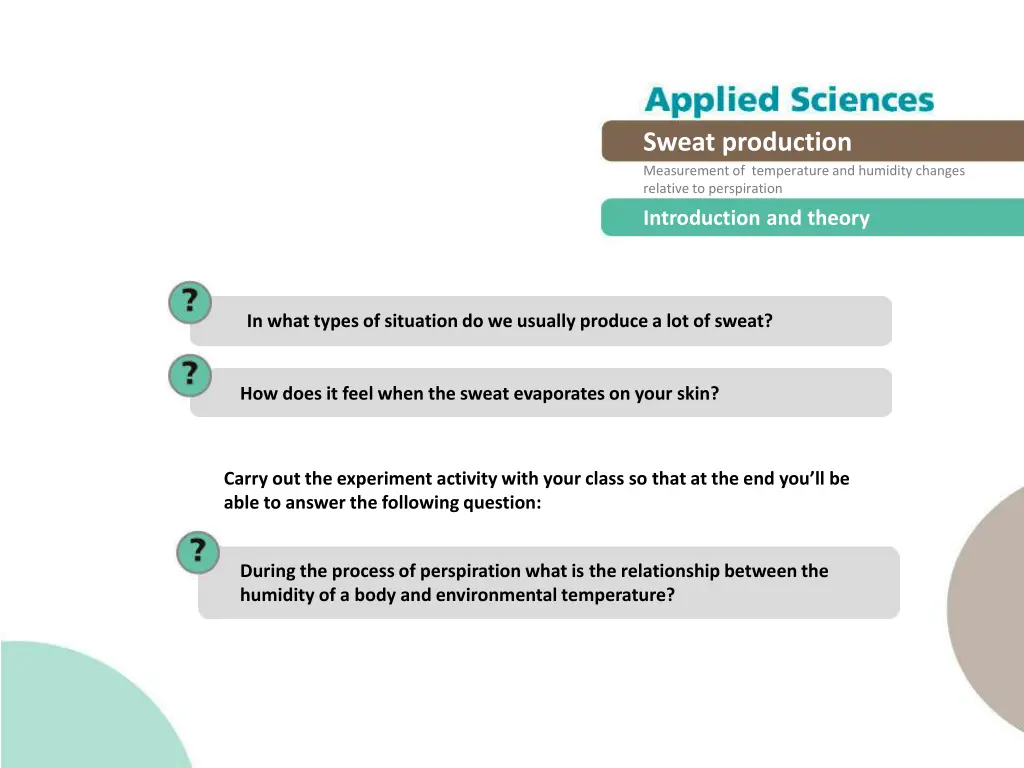 sweat production measurement of temperature 2