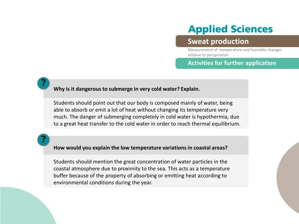 sweat production measurement of temperature 20