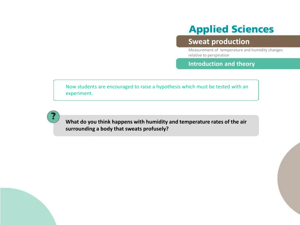 sweat production measurement of temperature 5