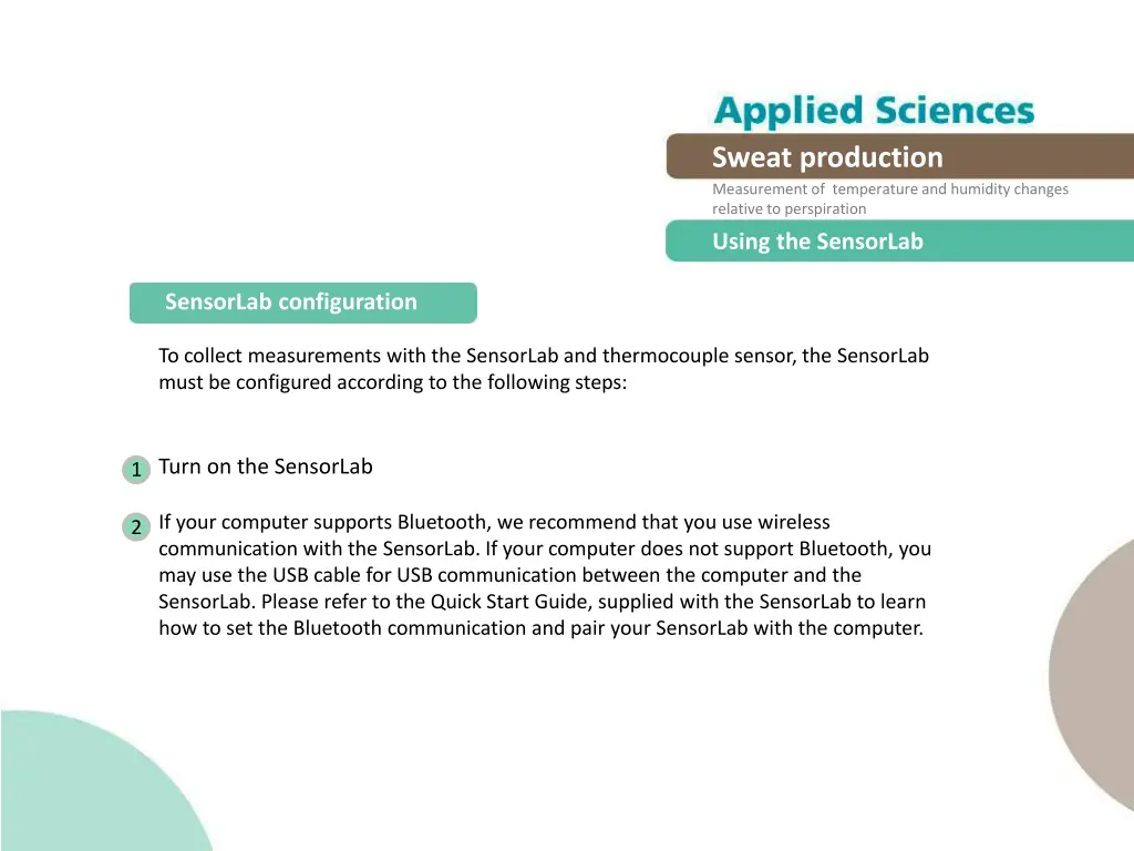 sweat production measurement of temperature 8