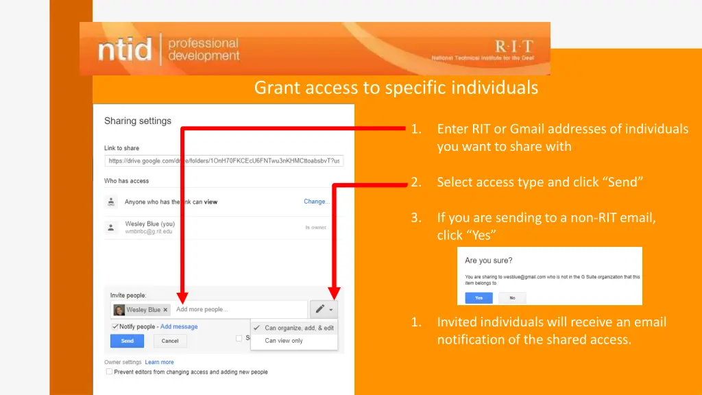 grant access to specific individuals