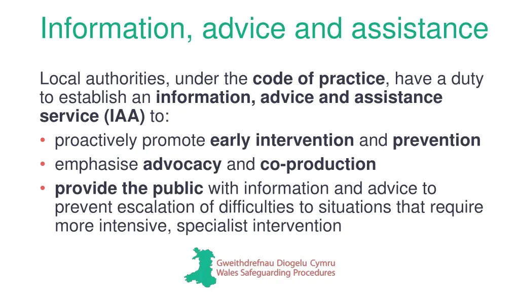 information advice and assistance